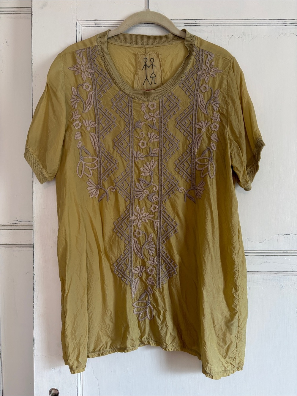 Vintage Johnny Was Embroidered Tunic Top Small